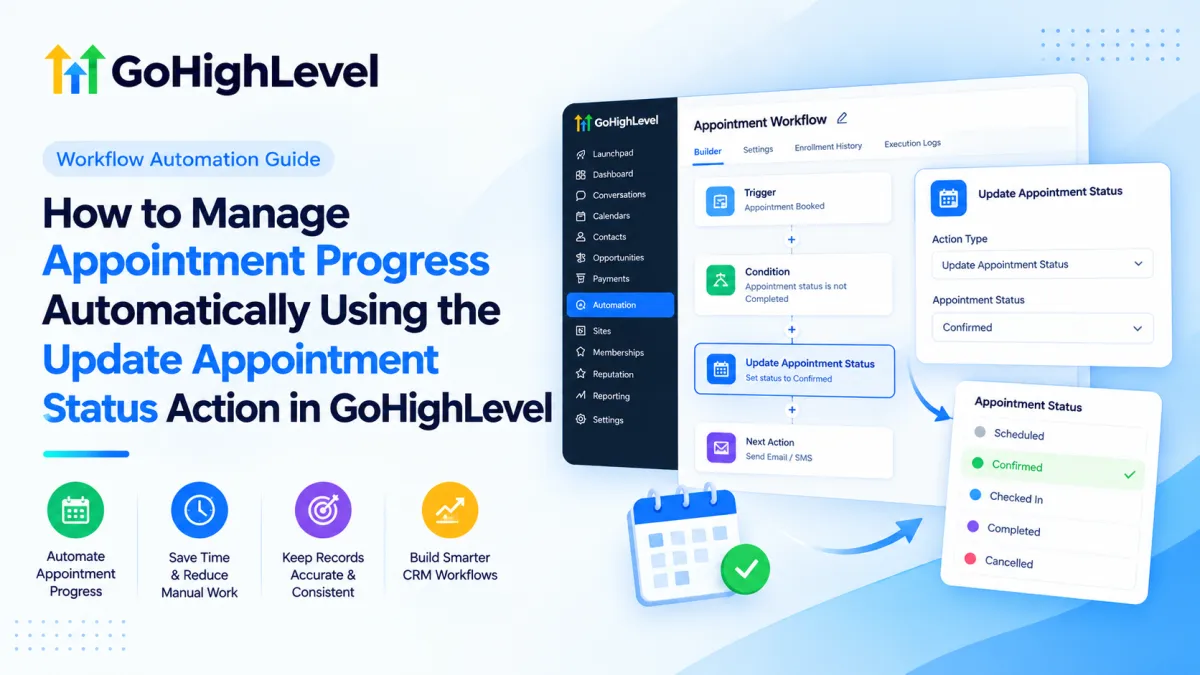 GoHighLevel Update Appointment Status Action workflow
