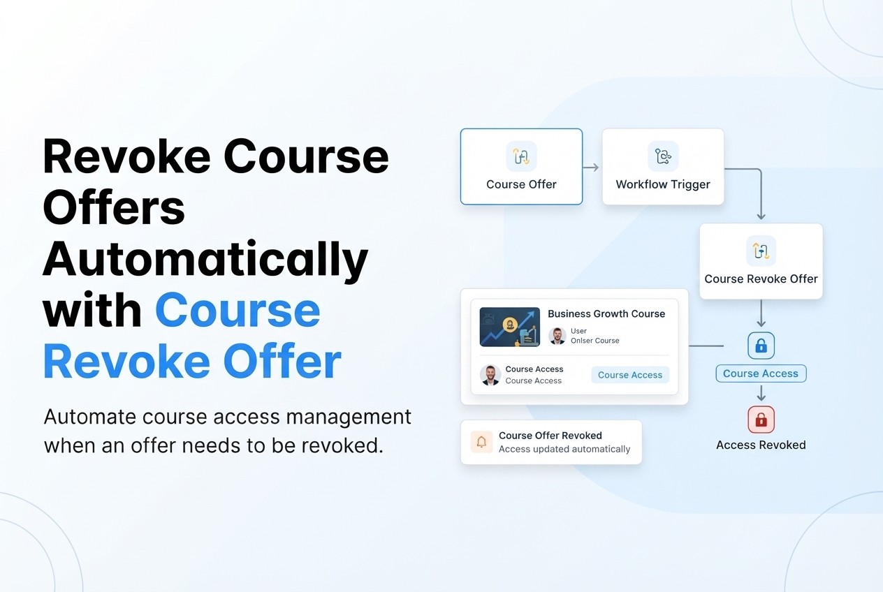 GoHighLevel workflow automatically revoking a course offer