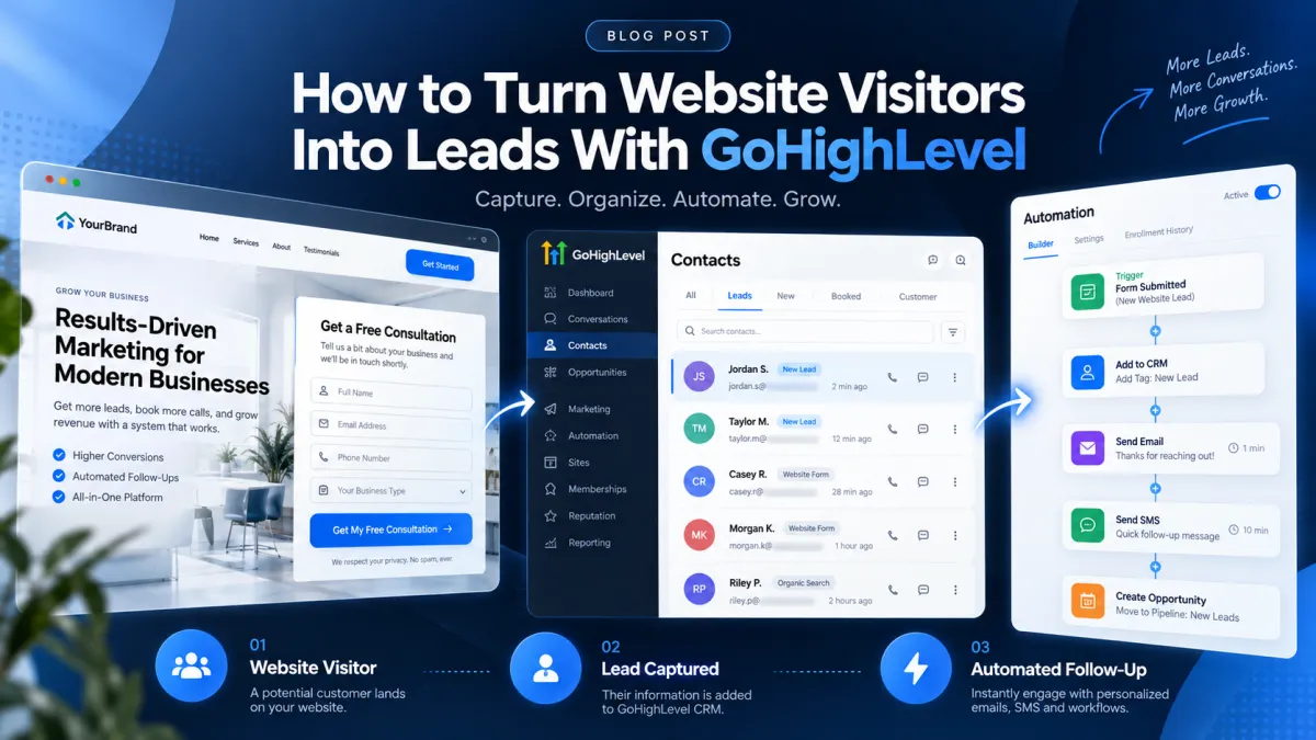How to Turn Website Visitors Into Leads With GoHighLevel