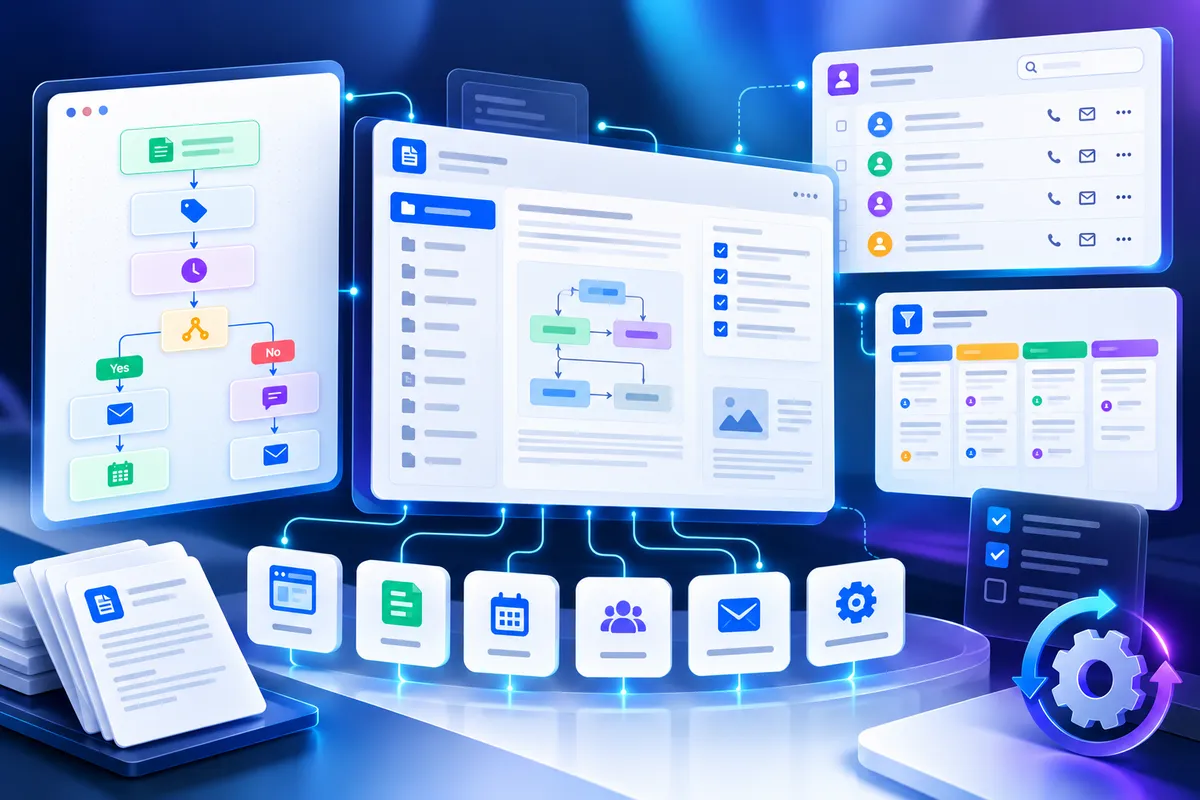 GoHighLevel system documentation showing workflows, automations, and account structure for easier maintenance