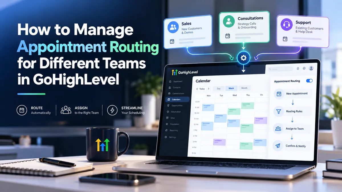 GoHighLevel appointment routing for sales, consultation, and support teams using calendar scheduling