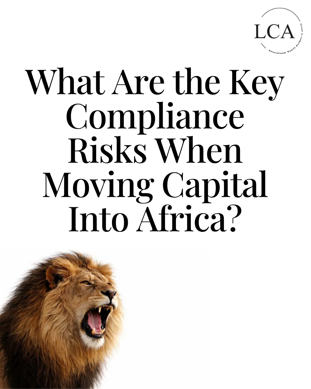 lion, lca logo, text