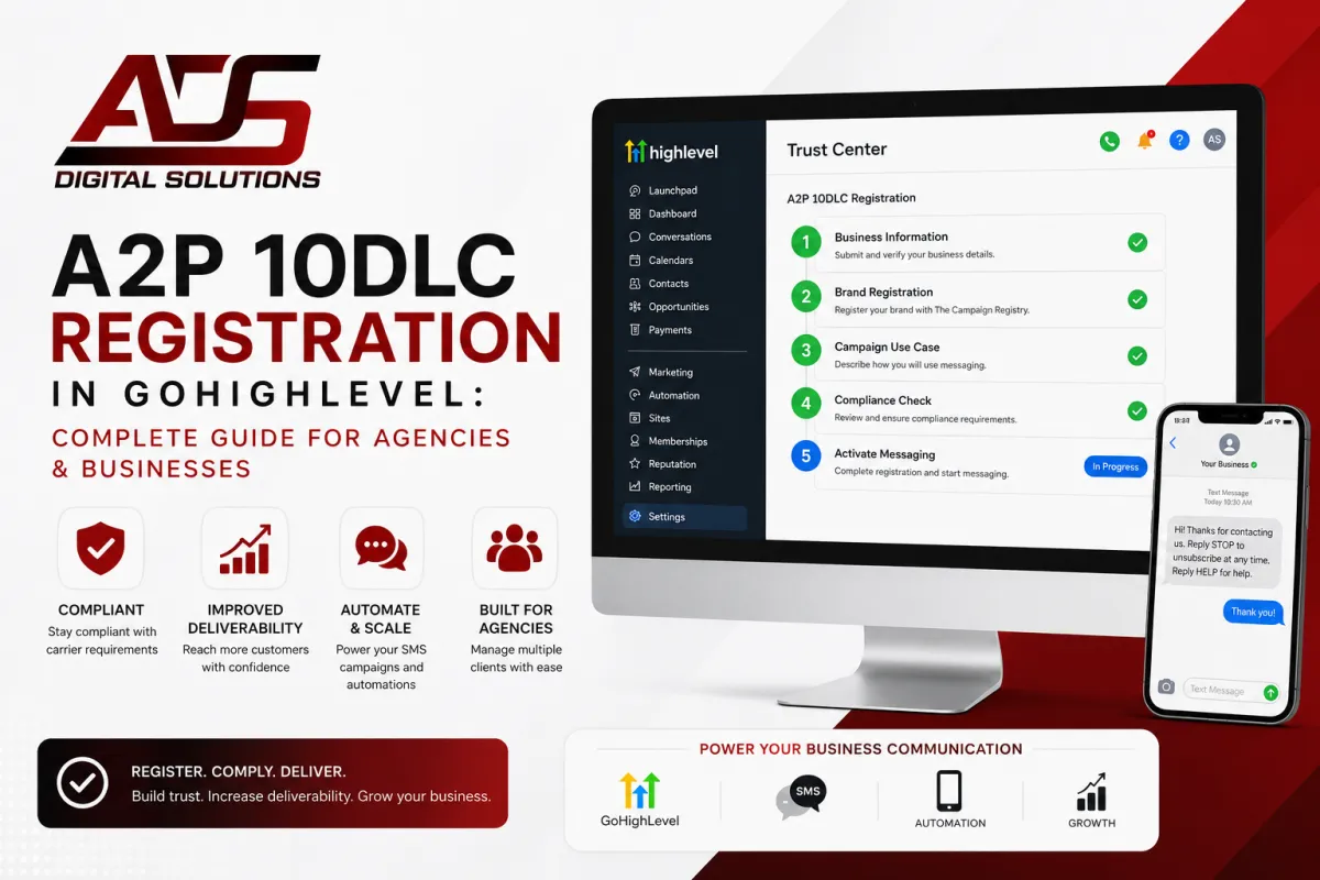GoHighLevel dashboard overview showing CRM reporting and automation tools