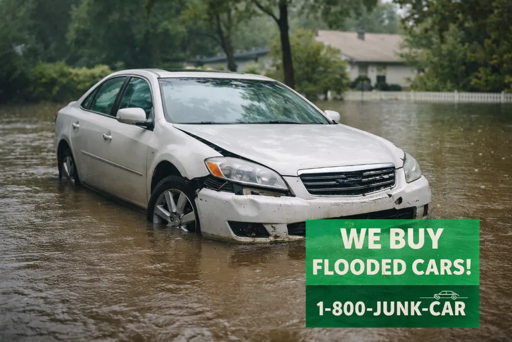 Flooded junk car sold for cash with free towing nationwide