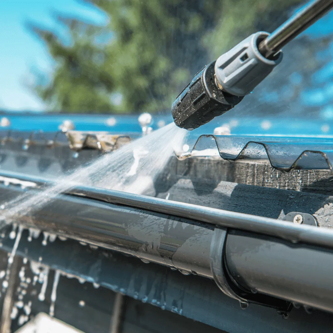 Professional gutter cleaning preventing water damage and clogs.