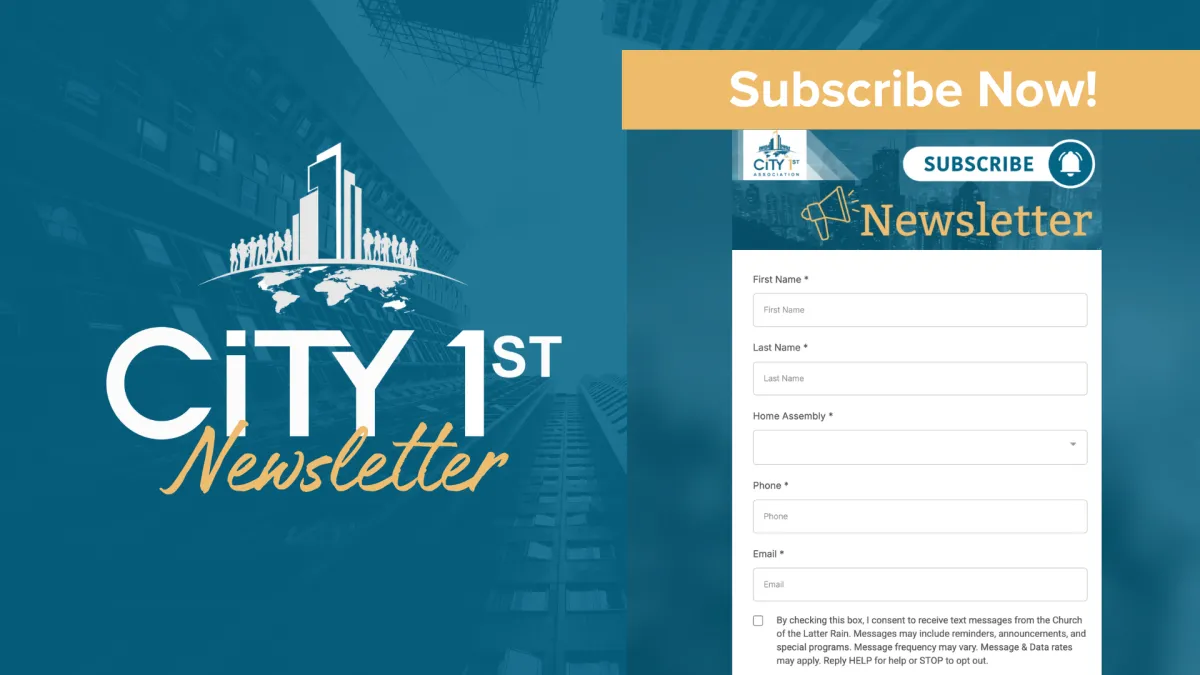 A close-up of two hands, one older and one younger, gently clasped over a table with soft natural light, symbolizing intergenerational support and community care. The background is softly blurred in warm neutral tones.