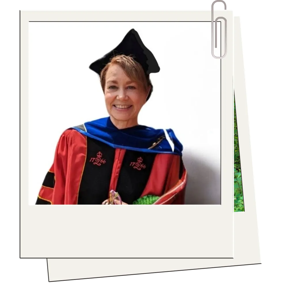 Sabrina in Ph.D. Robes