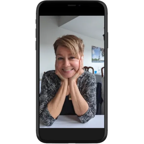 Sabrina on phone screen