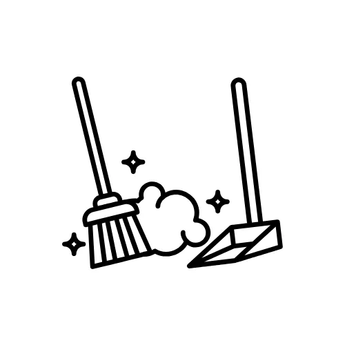 Broom for cleaning after flooring installation by Tampa Best Floors