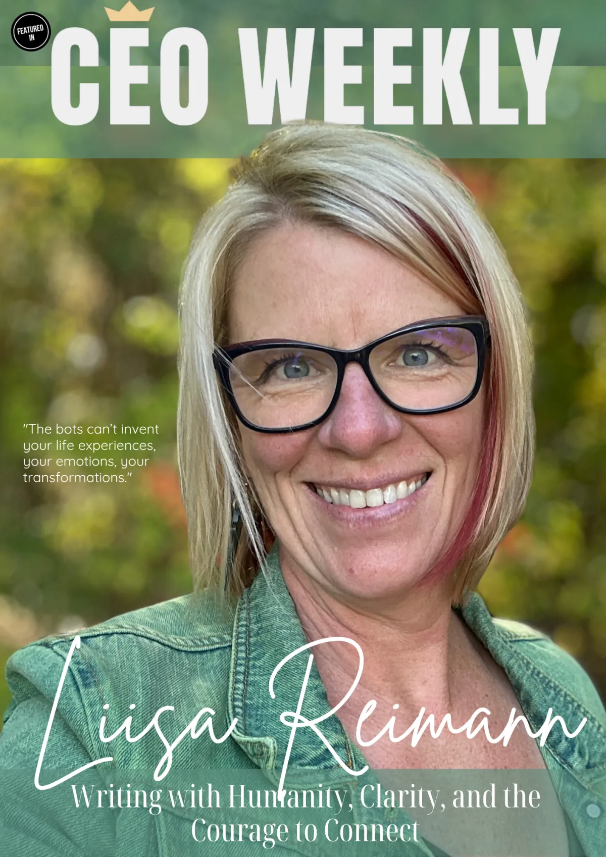 CEO Weekly features Liisa Reimann's unique approach to brand messaging and corporate copywriting