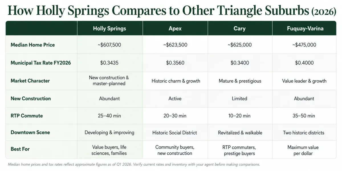 How Holly Springs Compares to Oher Suburbs