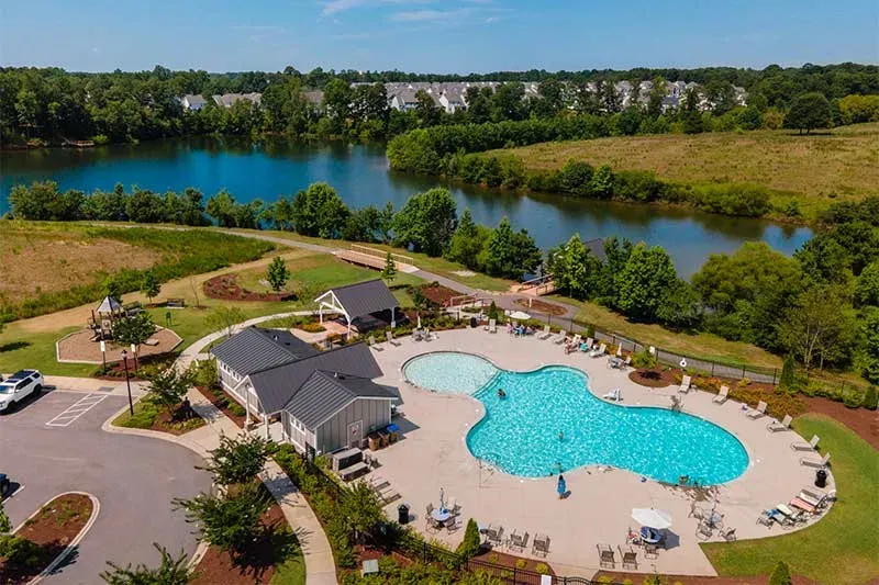 Holding Village Wake Forest NC Lake and Pool View
