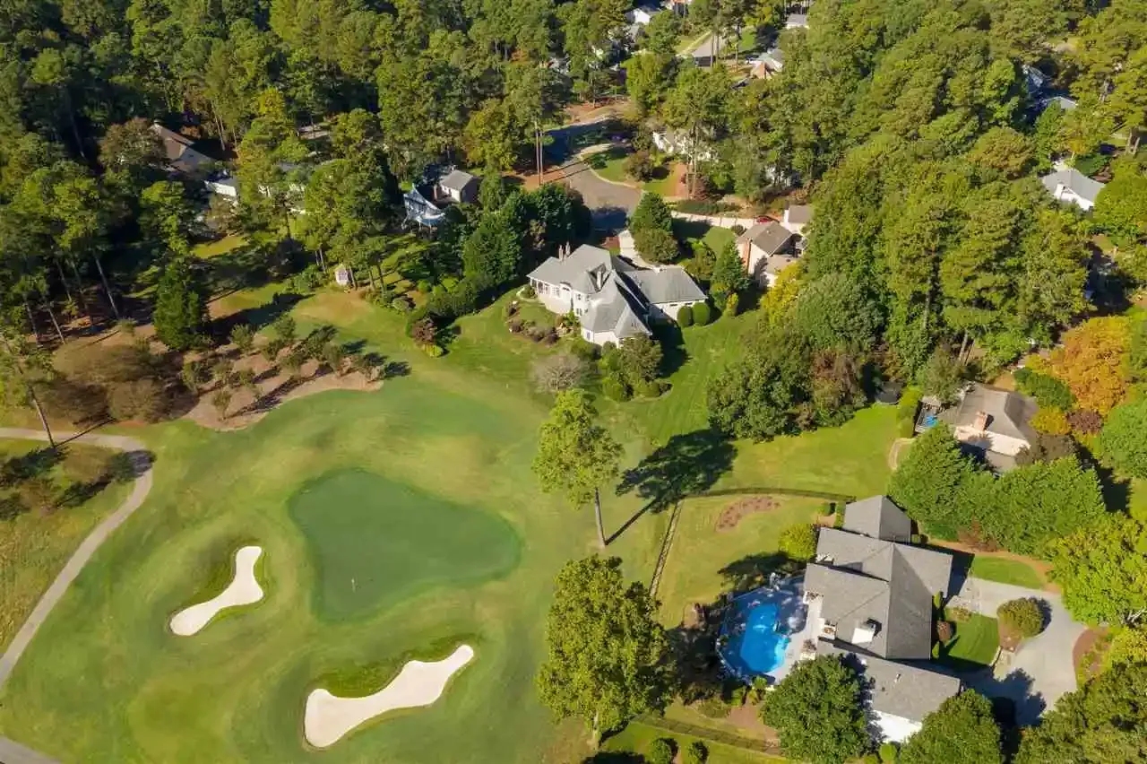 Drone Golf and houses North Ridge Raleigh NC