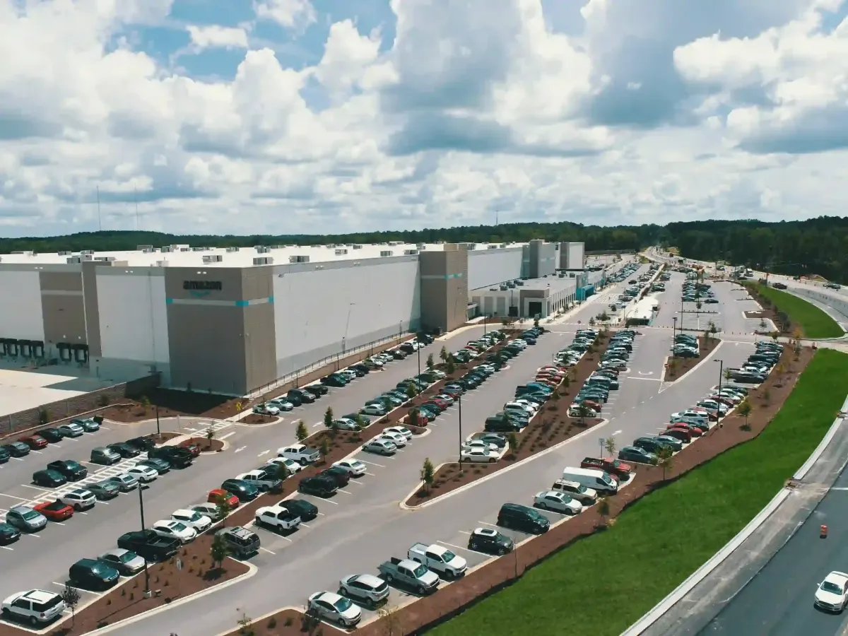 Amazon fulfillment center Garner NC aerial view employer