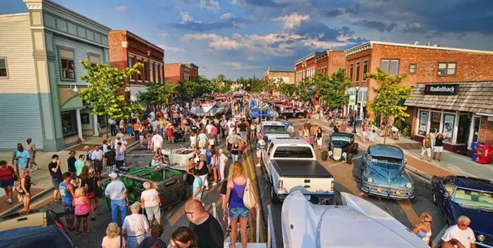 Downtown Clayton NC street festival showing community event on Main Street