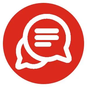 speech bubbles in red circle