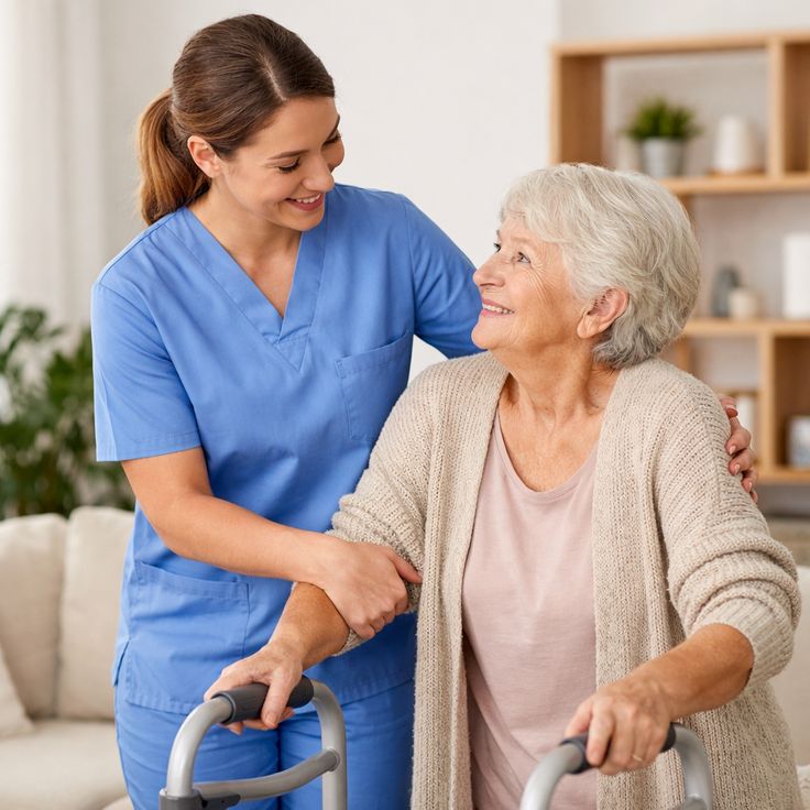 Warm and supportive family care moment