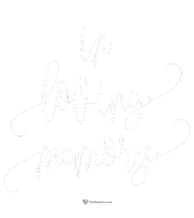 Graphic with "In Loving Memory" in curvy cursive font, symbolizing comprehensive funeral and memorial services planning.