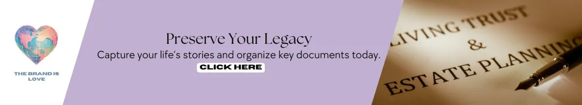 Image of a paper labeled "Living Trust and Estate Planning" with a pen, signifying completed legacy documentation.