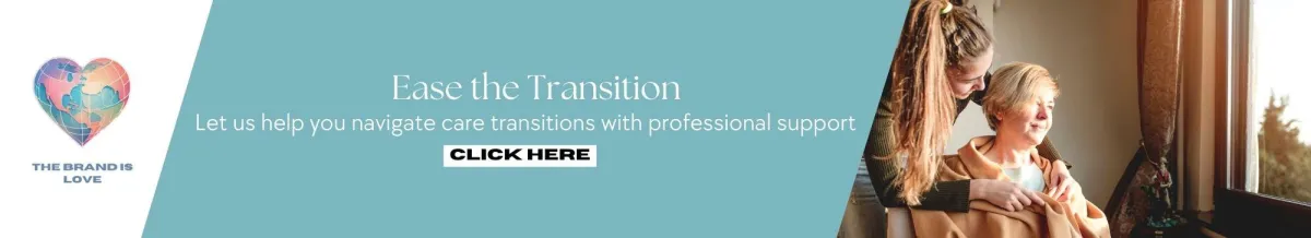 Elderly woman sitting and looking out a window as a younger woman helps wrap a blanket around her, showcasing hospice and palliative care coordination easing transitions.