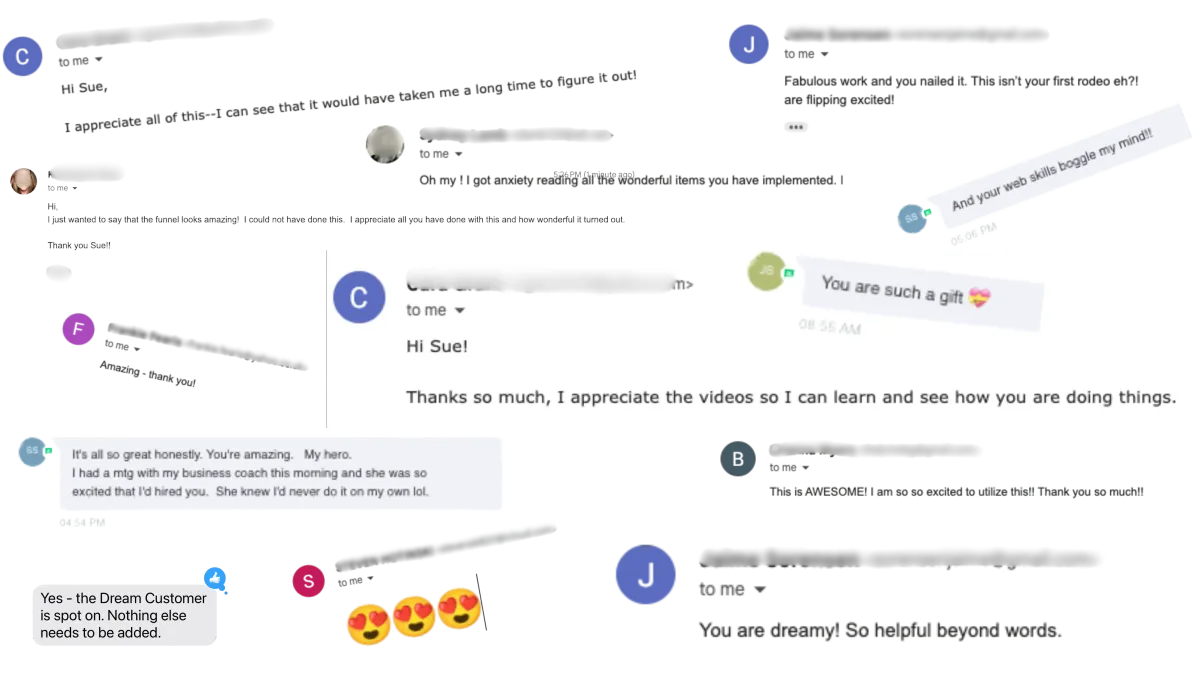 Client testimonial about online business setup,.