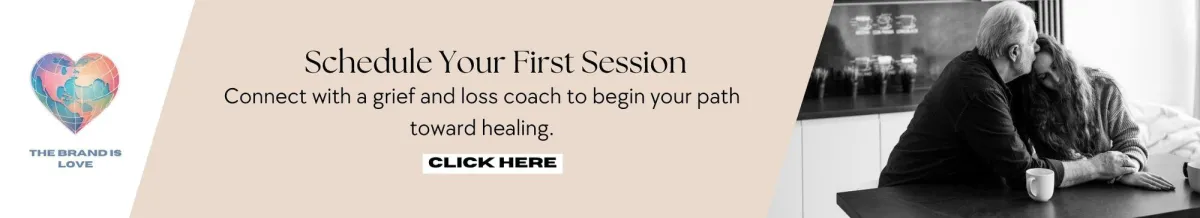 Elderly man comforting his daughter after the loss of their wife and mother, symbolizing personalized grief and loss support services.