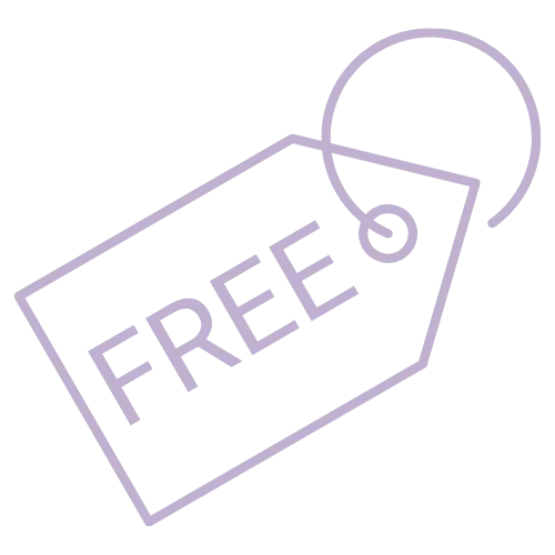 Graphic of a tag that says "Free," symbolizing free resources available for senior care planning.