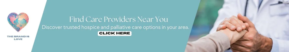 Doctor holding the hand of an elderly woman, symbolizing how hospice and palliative care coordination helps families find trusted providers nearby.