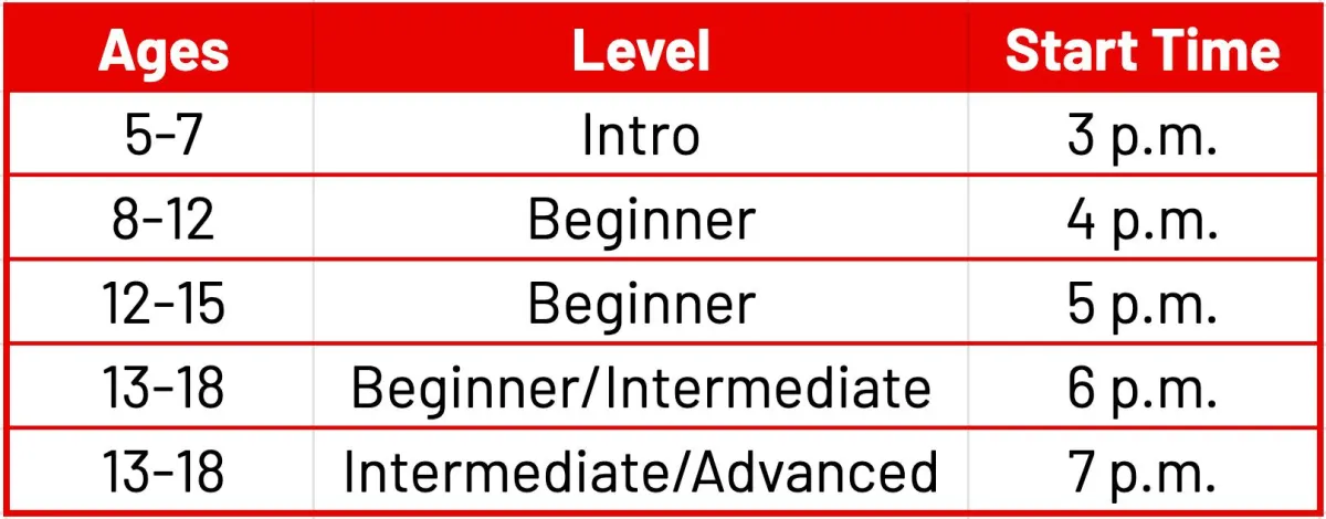 Redline Athletics Basketball training schedule image