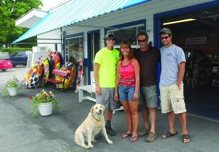 Roy's Marina family portrait with dog