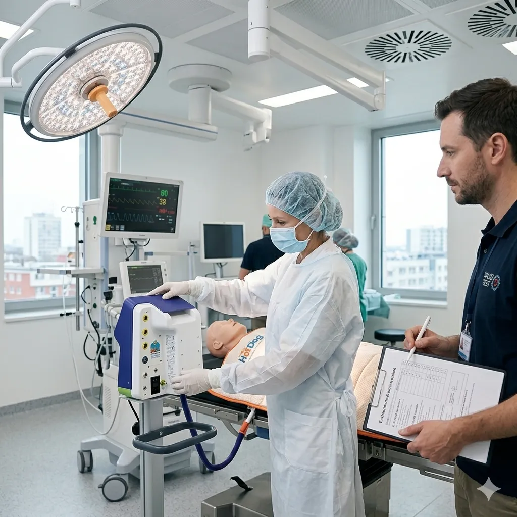 Illustration moderne d’équipements médicaux et solutions de santé professionnelles pour installation et maintenance en France