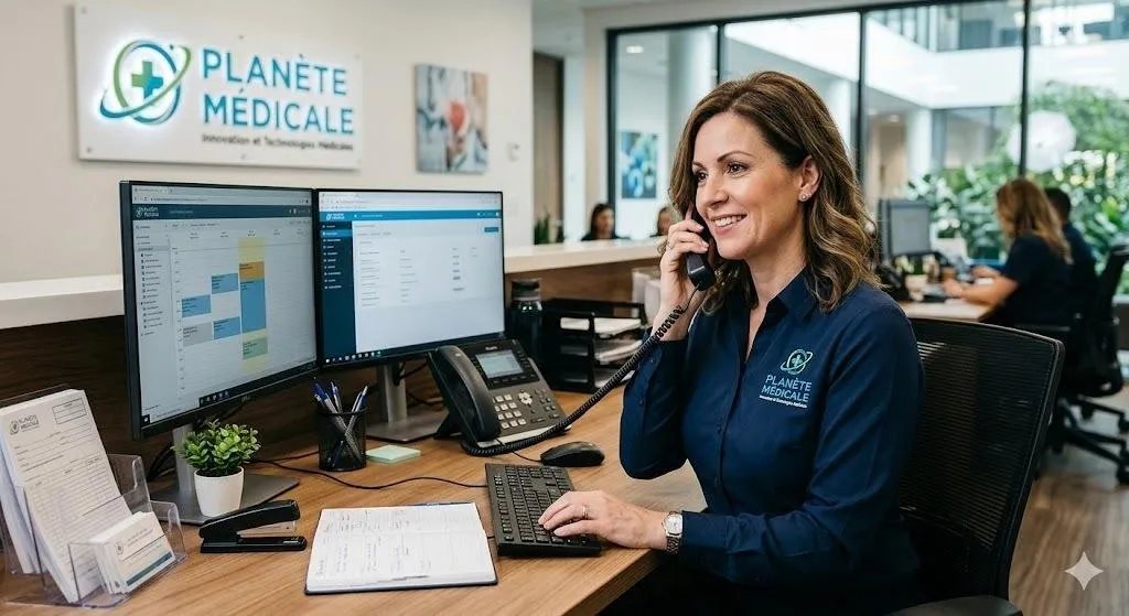 Image professionnelle montrant des équipements médicaux avancés avec installation et maintenance dans un environnement hospitalier en France