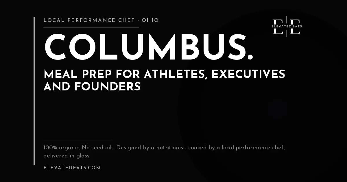 Elevated Eats performance chef in Columbus: meal prep for athletes, executives and founders