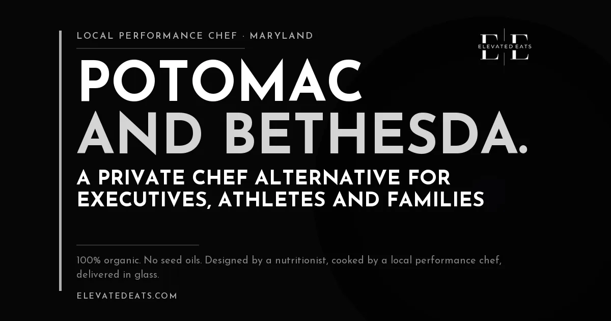 Elevated Eats performance chef in Potomac, Bethesda and Chevy Chase, MD