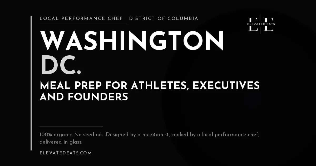 Elevated Eats performance chef in Washington, DC: meal prep for athletes, executives and founders