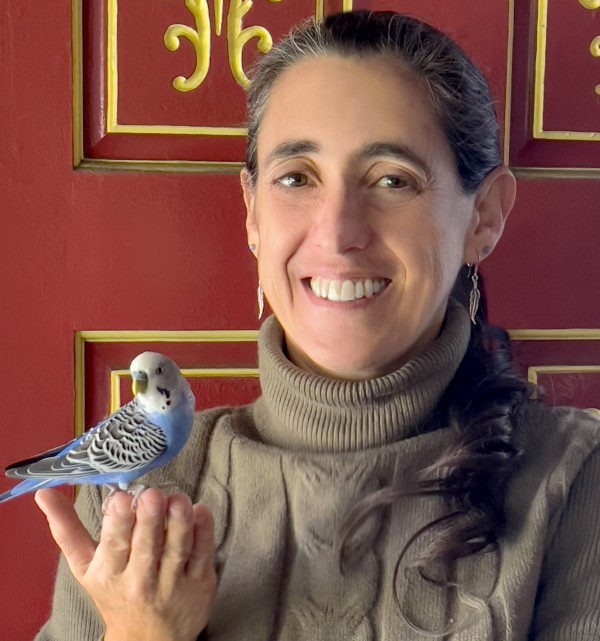 Happy woman working on her laptop