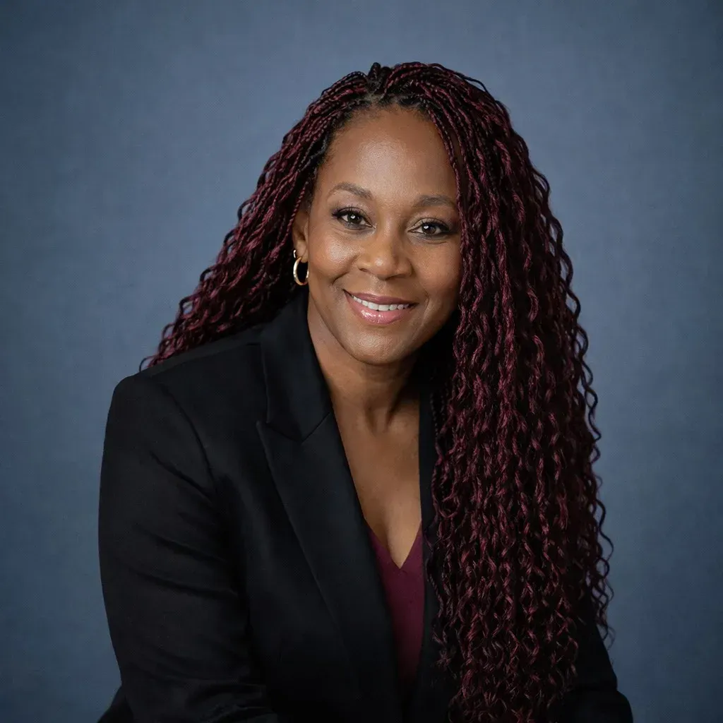 AI consultant reviewing analytics dashboard with neural network visualization