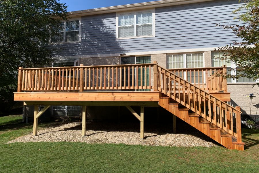 TimberTech composite deck installed in Northborough MA