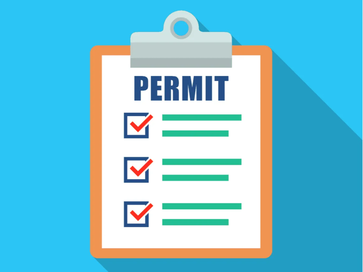 A cartoon image of a permit that is likely needed for a deck installation or remodel in Massachusetts