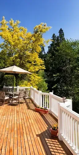 A beautiful wooden deck installed in Northborough, MA