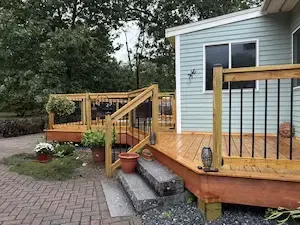A deck that was remodeled in Hopkinton, MA