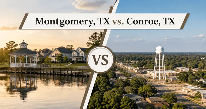 Montgomery TX vs Conroe TX home buying comparison in 2026