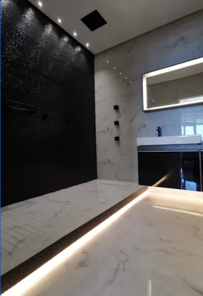 Bathroom ambiance lighting installation