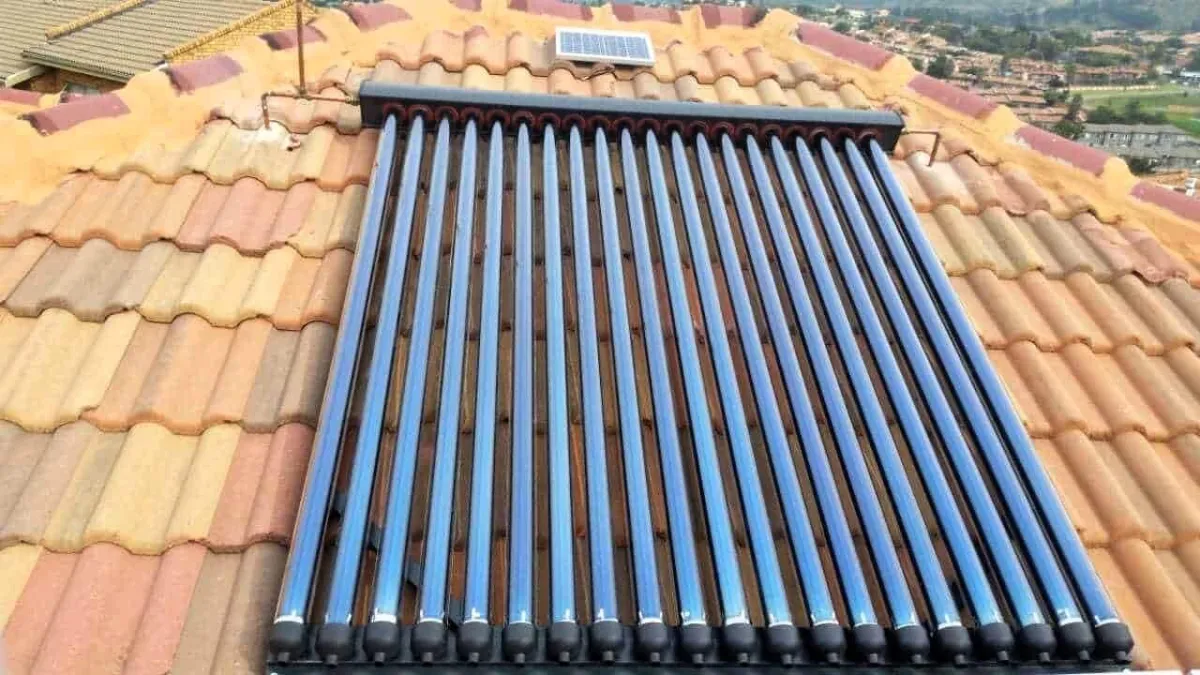 Solar panel powered geyser