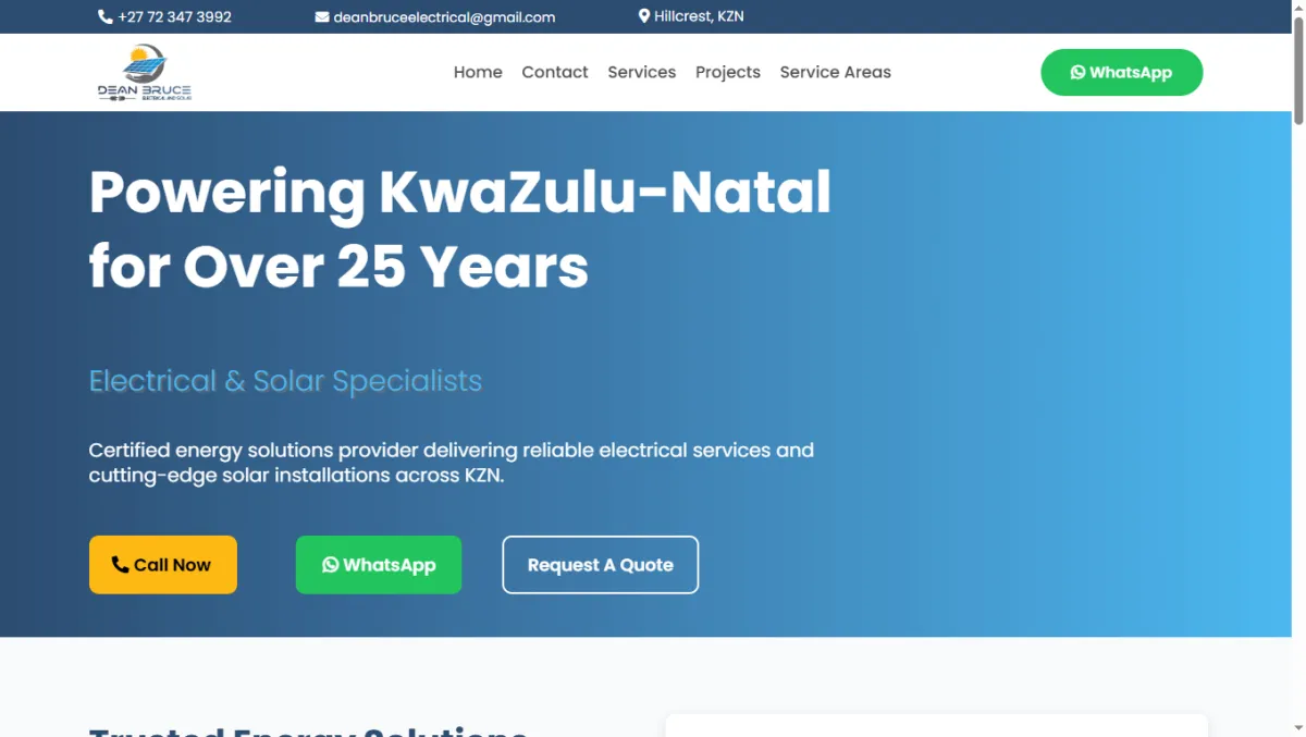 Bare Bright Solutions' Picture of website Home Page