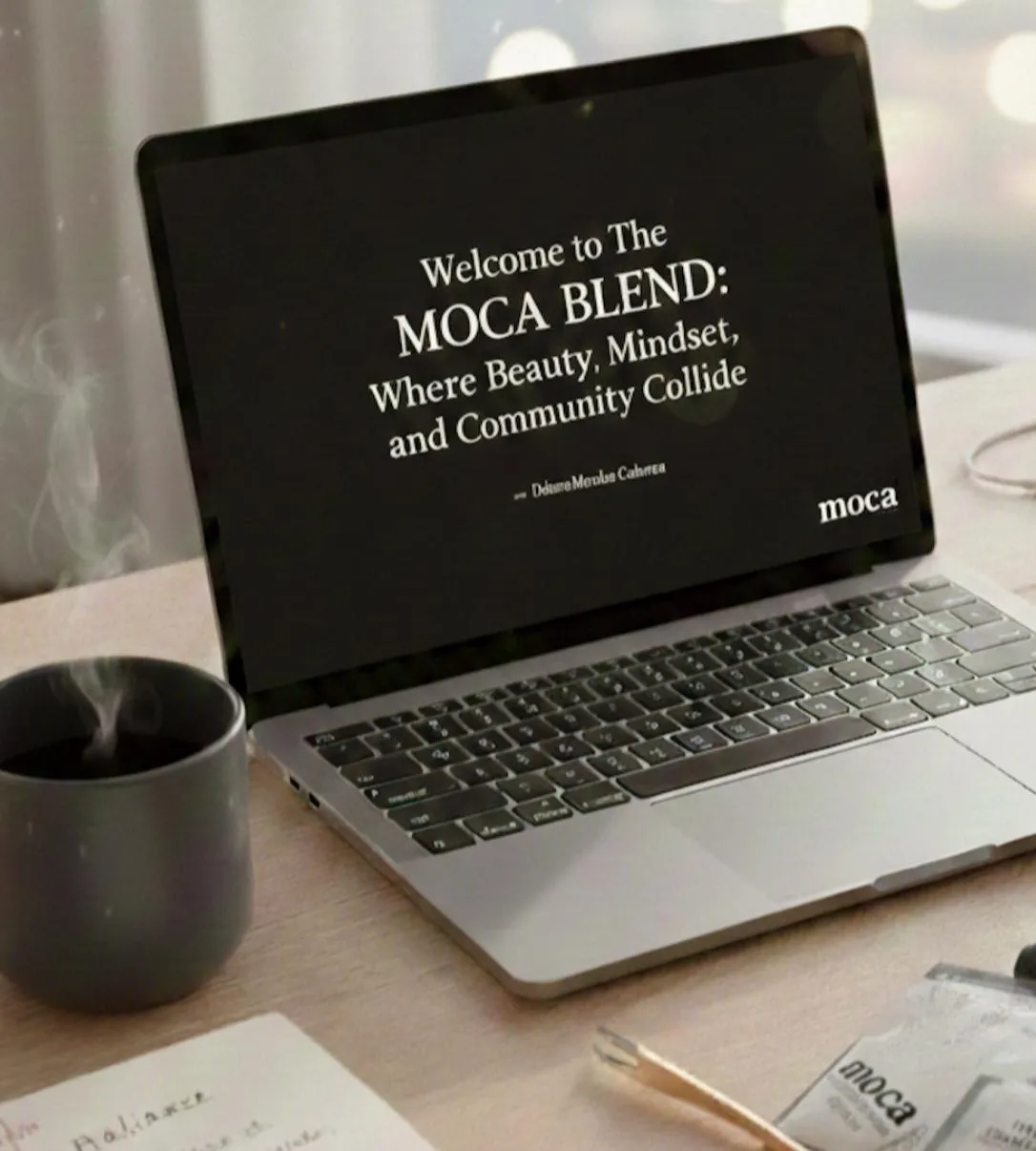 Close-up square photo of hands applying lightweight cream to forearm, soft natural window light, warm beige tones, shallow depth of field, lifestyle-focused storytelling image.
