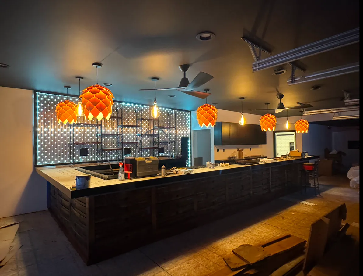 Custom lighting for local bar