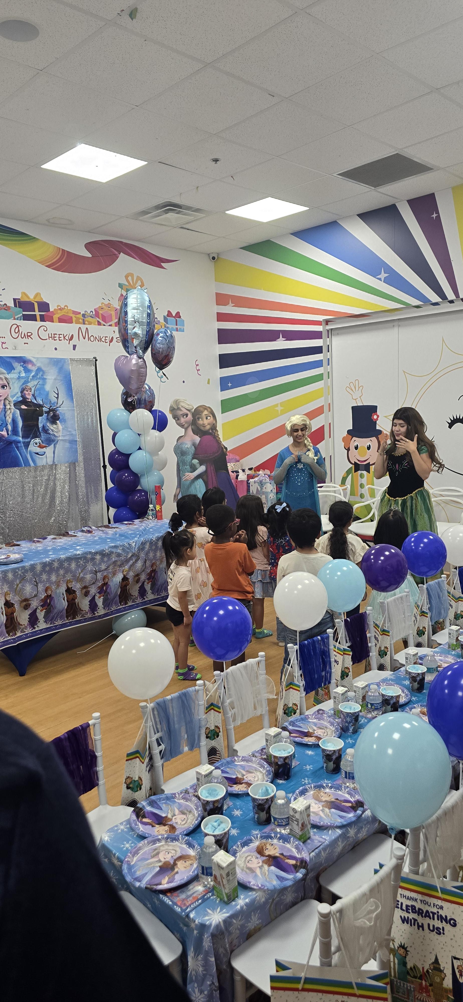 A stress-free child's birthday party in a private decorated room