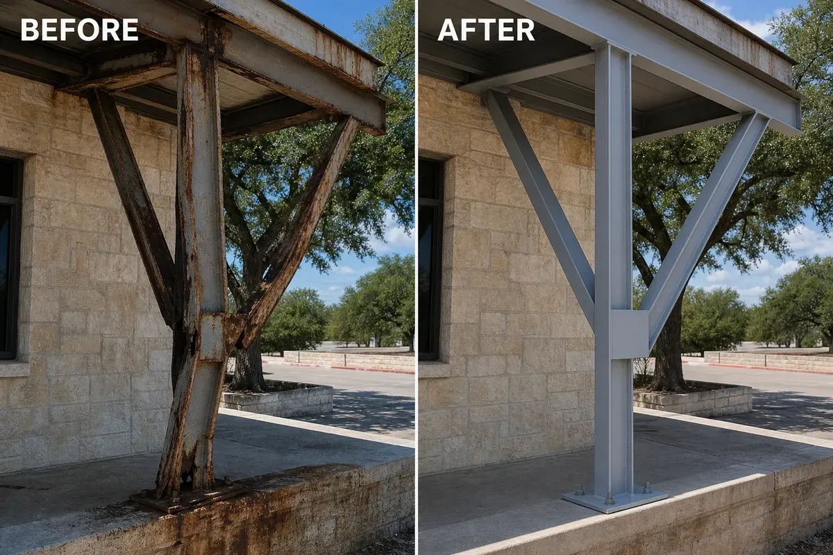 Round Rock Metal Handrails