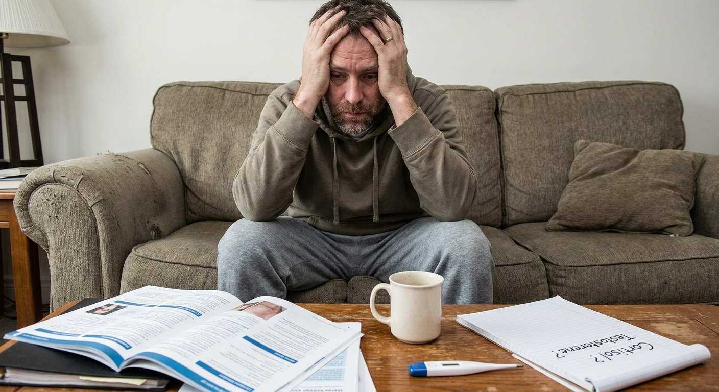 High Cortisol, Low Testosterone: The Hidden Hormone Imbalance Behind Fatigue, Belly Fat, and Low Libido in Men
